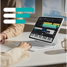 Poškodený iPad AIR 13 "(2024/2025) ESR s Qwertz klávesnicou nastaviteľným bielym stánkom