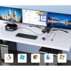 KVM 3 PC Switch 3 AOOCOO KVM303DH Monitorer DP + HDMI 8K60Hz USB 3.0 (uden den originale emballage)