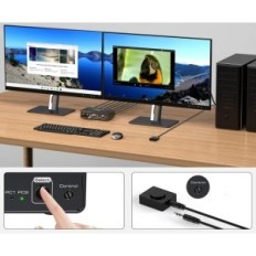 Nepopoln KVM 2 PC 2 HDMI + DP Monitors 8K60Hz 4K120Hz USB 3.0 VedDindust aluminij