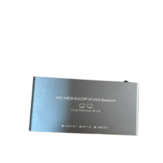 Ελλιπής KVM 2 PC 2 HDMI + DP Οθόνες 8K60Hz 4K120Hz USB 3.0 VEDindust Αλουμίνιο