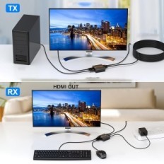 Nepopoln HDMI KVM Extender USB CAT6 / 7 150M 1080P @ 60Hz brez zamud, tipkovnice za miško