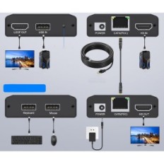 Ελλιπής HDMI KVM Extender USB CAT6 / 7 150M 1080P @ 60Hz χωρίς καθυστερήσεις, πληκτρολόγιο ποντικιού