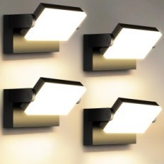 Externí stěnová lampa 360 ° CINGWWW 40W 4 ks. Černá 3000K IP65, 4 ks Sada.