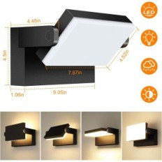 Extern vägglampa 360 ° KingWWW 40W 4 st. Svart 3000K IP65, 4 st set.