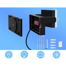 Stenska svetilka LED Kingwen XL-WLBD-0013 40W IP65 črna 5500K Rotacija 360 °