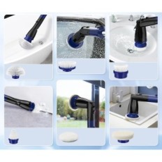 Electric wireless cleaning brush 8 tile heads and floors