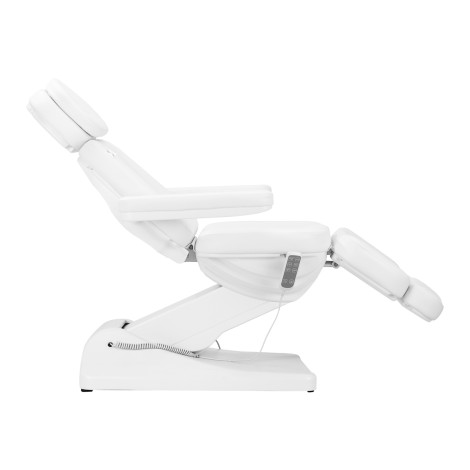 Električna kozmetička stolica SILLON Luxury s 3 motora bijela — bočni pogled