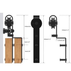 Kovanie pre posuvné dvere Bonikluba 214cm do dverí 2 × 100 cm Hardware Set