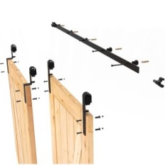 Systém posuvných dveří 274 cm černá na 2 dveře 130 cm J