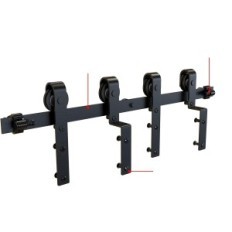 Sistema di porta scorrevole usato 274 cm nero su 2 ante 130 cm J