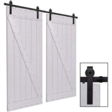 CCJH 244cm Retro Sever Sure Sure Dveřní systém pro 2 dřevěné dveře