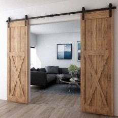 CCJH 270cm schuifsysteem zwart oud voor 2 deuren stalen track en roll