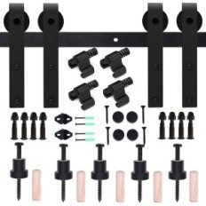 CCJH 270cm sliding system black ancient for 2 doors steel track and roll