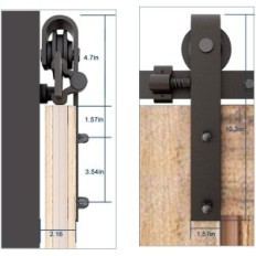 CCJH 270cm Σύστημα ολίσθησης Μαύρο Αρχαία για 2 πόρτες χάλυβα και ρολό