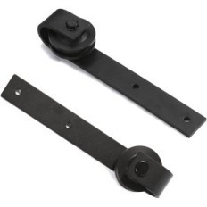 Sistema deslizante CCJH 270cm negro antiguo para 2 puertas Pista de acero y rollo