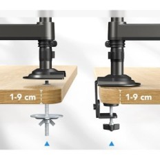 Ofullständig Huanuo HNDS8 hållare för 2 bildskärmar 13 "-32" VESA 75/100