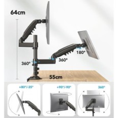 Nepotpuno Huanuo HNDS8 držač za 2 monitora 13 "-32" Vesa 75/100