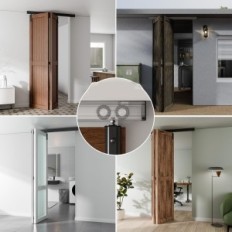 Folding Door Set 102cm / 3,3ft Bonikluba P33SZB-CF Sort