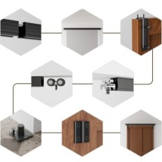 Vouwdeur Set 102cm / 3,3ft Bonikluba P33SZB-CF zwart