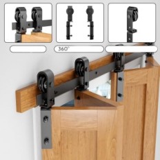 Pieghevole tessile per tessili per tessili per la porta pieghevole Black - Dual Bifold