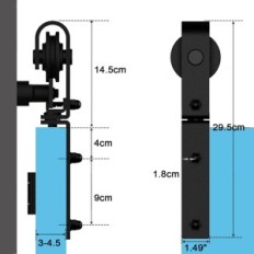 Sett for Folding Door 100cm CCJH F33SFS 3.3ft - 2 vinger, uten dør
