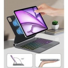 "IPad Air" klaviatūra 13 (m3 / m2) 2025 Jademall QWERTY IT pilka bt