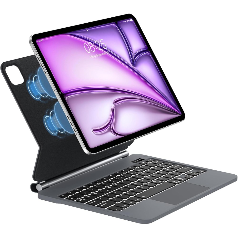 Teclado danificado para iPad Air 13 (M3 / m2) 2025 Jademall Qwerty It Gray Bt