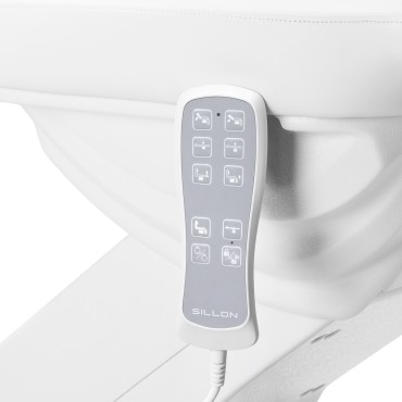 Fauteuil cosmétique électrique SILLON Luxury 3 moteurs blanc avec commande au pied — gros plan commandes