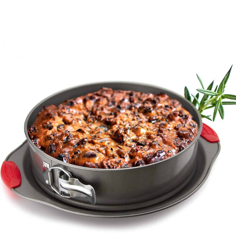 Forma de 2 26cm embalagens tochas sem aparente para cheesecake e bolos com alças de silicone