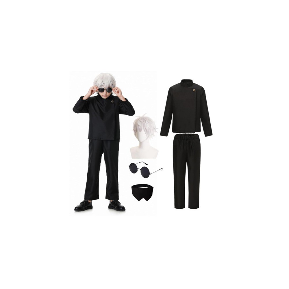 Bambini Costume Storm Stor ChangChups per Cosplayu: Giacca Nero Parrucca per occhiali, altezza 110 cm