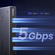 USB-C přepínač KVM UGREEN CM732 2XPC 2xmondicory, 4k @ 60Hz, USB 3.0, PD100W