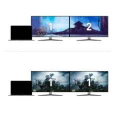 Lüliti KVM USB-C 2X4K 60HZ HDMI / DP + 4 × USB 3.0 kaabli küsimustega