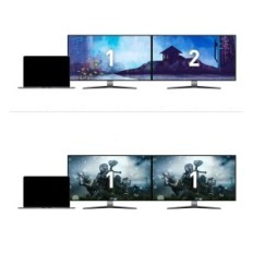 Διακόπτης KVM USB-C 2X4K 60HZ HDMI / DP + 4 × USB 3.0 με έκθεση καλωδίων