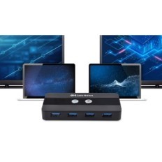 Kytkin KVM USB-C 2X4K 60HZ HDMI / DP + 4 × USB 3.0 kaapeliasiat näyttely