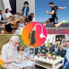 Käytetyt BTE: n kuulokoje, jossa on oikea korva, jossa on 4 tilaa, paristoissa