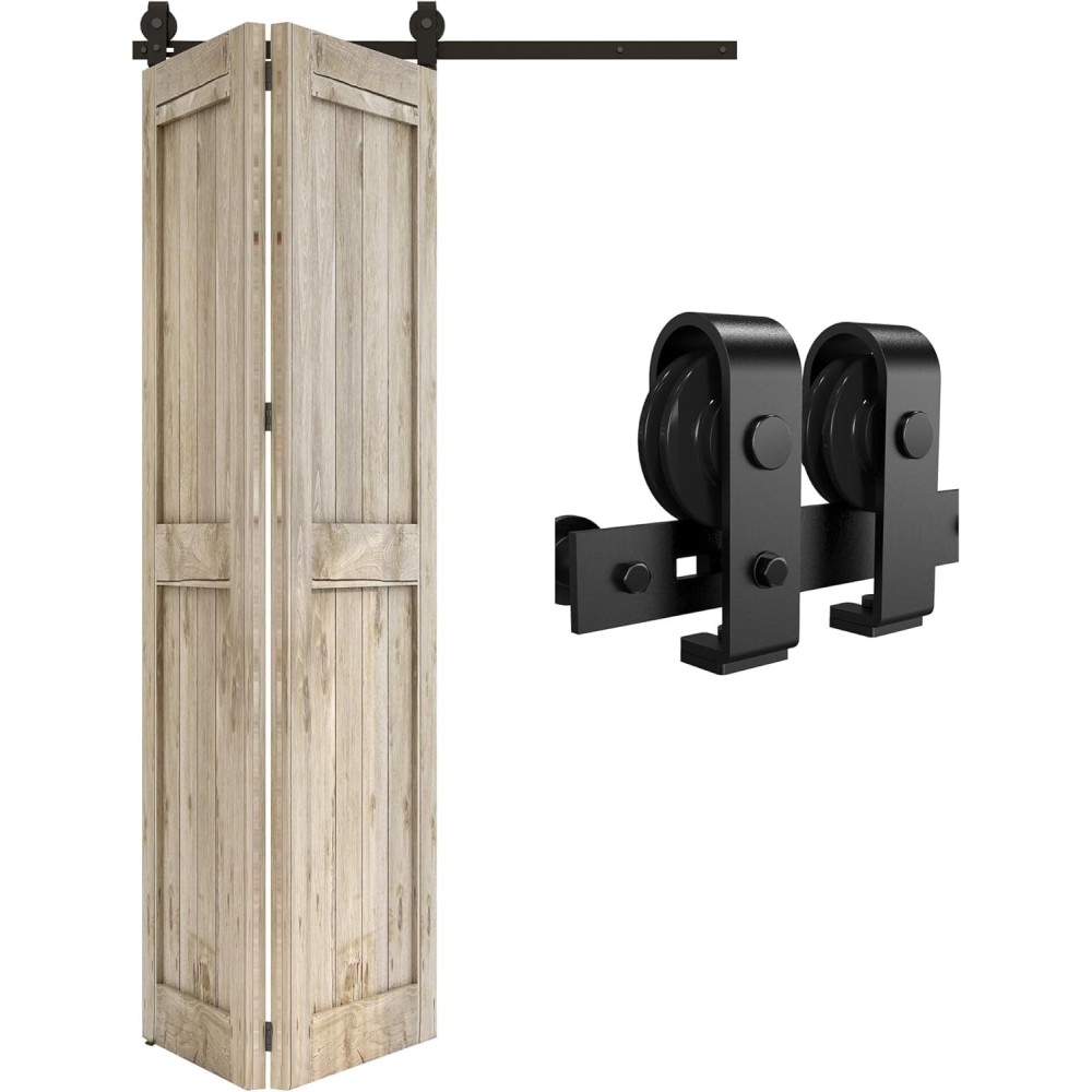 Set de porte pliante 76cm 2x14 "Système coulissant QinaixQM sans porte