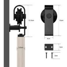 Conjunto de porta dobrável 76cm 2x14 "Qinaixqm Sistema deslizante sem porta
