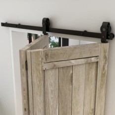 Folding Door Set 76cm 2x14 "Qinaixqm glidende system uden dør