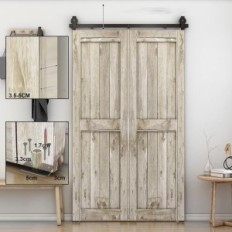 Sulankstomos durų rinkinys 76cm 2x14 "QinaixQM slankiosios sistemos be durų