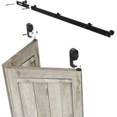 Folding Door Set 76cm 2x14 "Qinaixqm glidende system uden dør