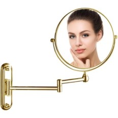 Espejos de joyería usados 10x Gold Wall Rotary de lado medio 360 ° 20 cm (sin envasado original)