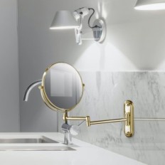 Použité šperky Zrkadlá 10x Gold Wall Mid-Side Rotary 360 ° 20 cm (bez pôvodného balenia) \ t