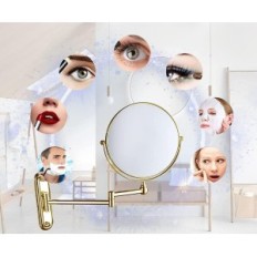 Miroirs de bijoux d'occasion 10x Wall de l'or Rotary rotatif 360 ° 20 cm (pas d'emballage d'origine)