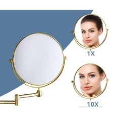 Used Jewelry Mirrors 10x Gold Wall Mid-Side Rotary 360 ° 20 cm (no original packaging)