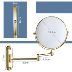 Specchi di gioielli usati 10x Parete in oro a mezz'ora Rotary 360 ° 20 cm (nessuna confezione originale)
