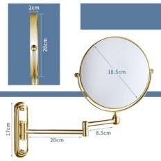 Použité šperky Zrkadlá 10x Gold Wall Mid-Side Rotary 360 ° 20 cm (bez pôvodného balenia) \ t