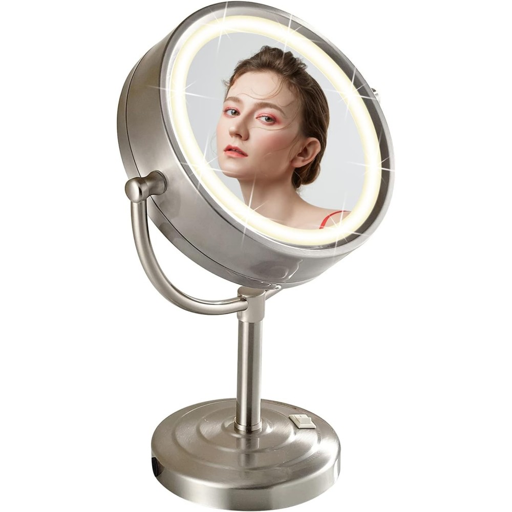 Dobbeltsidet spejl 8,5 "ABS LED 7x / 1x make-up med baggrundsbelysning 21,5 cm (beskadiget emballage)