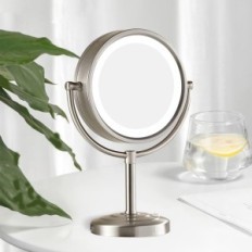 Doppelseitiger Spiegel 8,5 "ABS-LED 7x / 1x Make-up mit Hintergrundbeleuchtung 21,5 cm (beschädigte Verpackung)