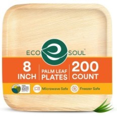 Placas compostables de hoja caduca 8 "SCRANCE ECO SOUL 200 PIEZAS ECO