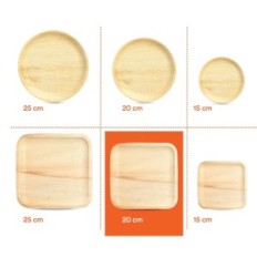 Deciduous compostable plates 8 "Square eco soul 200 pieces eco
